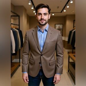 LAUREN Ralph Lauren Men's Size 42R Front 2 Button Brown Macy’s Men Store Blazer